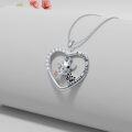 wholesale 925 Sterling Silver Heart-Shaped Giraffe Pendant Necklace with I Love You Forever Inscription for Women-0-3