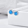 wholesale 925 Sterling Silver Opal Dolphin Earrings - Hypoallergenic, Fashionable, Gift for Women-0-3
