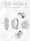 wholesale 925 Sterling Silver Cubic Zirconia Pave Huggie Hoop Earrings for Women Gift Ideas-0-4