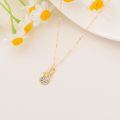 wholesale 14K Gold Evil Eye Ribbon Daisy Pendant Necklaces for Women-0-4