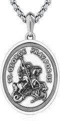wholesale 925 Sterling Silver St George Pray For Us Medal Necklace Pendant -0-0