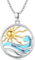 wholesale Sterling Silver Blue Opal Necklace w Starfish Flip Flop Shark Pendant-0-0