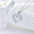 wholesale 14K Gold Open Heart with Cubic Zirconia Pave Set Pendant Necklaces for Women 18 Chain Length-0-4