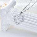 wholesale 14K Gold Open Heart with Cubic Zirconia Pave Set Pendant Necklaces for Women 18 Chain Length-0-4