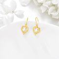 wholesale 14K Gold Crescent Moon & Pearl Dangle Earrings for Women-0-1