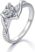 wholesale TOUPOP 1ct Heart Moissanite Wedding Rings For Women D Color Vvs1 S925 Sterling Silver Heart Cut Moissanite Engagement Ring Eternity Promise Wedding Anniversary Christmas Jewelry Gift For Wife Size 6-9 -0-0