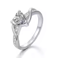 TOUPOP Sterling Silver Moissanite Heart Wedding Rings For Women-0-0