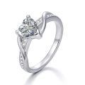 TOUPOP Sterling Silver Moissanite Heart Wedding Rings For Women-0-0