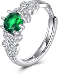 wholesale 925 Sterling Silver Cubic Zirconia Celtic Knot Adjustable Open Ring-Leaf