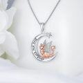 wholesale 925 Sterling Silver Fox Angel Wing Moon Pendant Necklace Love You Forever Gifts for Her-0-2