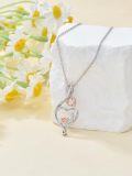wholesale 925 Sterling Silver I Love You Forever Heart Pendant Necklace - Father-Daughter Jewelry Set-0-2