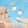 wholesale 925 Sterling Silver Blue Moonstone Whale Stud Earrings Gift for Women Girls-0-1