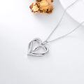 TOUPOP Sterling Silver Heart Initial A-Z Letter Pendant Necklace-0-5