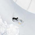 wholesale 925 Sterling Silver Infinity Black Cat & Gold Star Charm Pendant Necklace - Cute s for Women and Girls-0-4