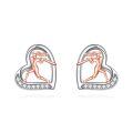 wholesale 925 Sterling Silver Sports Basketball Player Heart Stud Earrings s for Women-0-36