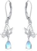 wholesale 925 Sterling Silver Opal Teardrop Butterfly Drop Earrings for Women-0-0
