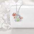 wholesale 925 Sterling Silver Green Crystal Heart Frog Charm Pendant Necklace s for Women-0-1