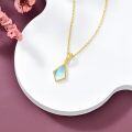 wholesale 925 Sterling Silver Plated 14K Gold  Kite Cut Gemstone Pendant Necklace for Women 1 ct Dainty Lightweight Wear s for Mother Wife-0-2