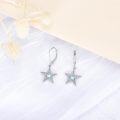 wholesale 925 Sterling Silver Star Drop Earrings with Moonstone and Leverback Hooks for Women -0-2