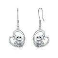 TOUPOP Sterling Silver Crystal Opal Cute Animal Dangle Earrings Gifts-0-0
