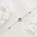 wholesale 925 Sterling Silver Blue Crystal Star Pendant Chain Bracelet For Women-0-4