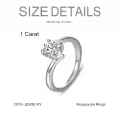 TOUPOP Sterling Silver D Color Vvs1 Moissanite Women's Engagement Wedding Ring Bands Size 6-9-0-3
