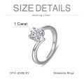 TOUPOP Sterling Silver D Color Vvs1 Moissanite Women's Engagement Wedding Ring Bands Size 6-9-0-3