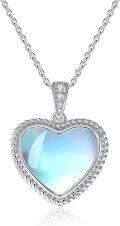 wholesale  Sterling Silver Gemstone Heart Necklace for Women Gift for Her Mom Wife -0-0