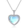 wholesale 925 Sterling Silver Gemstone Heart Necklace for Women Gift for Her Mom Wife-0-0
