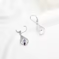 wholesale 925 Sterling Silver Owl Filigree Teardrop Leverback Dangle Earrings Wholesale for Women Girls Gifts-0-2