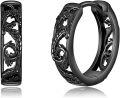 wholesale 925 Sterling Silver Black Dragon Huggie Hoop Earrings Gift for Women-0-0