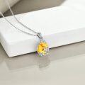 wholesale Sterling Silver Crystal Filigree Teardrop Pendant Necklace-0-20