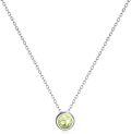 wholesale 925 Sterling Silver Green CZ Round Pendant Chain Necklace for Women Girls-0-0