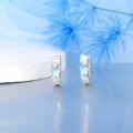 wholesale 925 Sterling Silver Star & Opal Huggie Hoop Earrings for Women - Hypoallergenic Jewelry-0-4