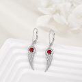 wholesale 925 Sterling Silver Angel Wing Dangle Earrings, Hypoallergenic, Tarnish Resistant, Symbolize Protection Purity Courage Love Harmony-0-3