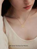 wholesale 14K Gold Moissanite A Z Initial Necklace for Women 16+2 -0-1