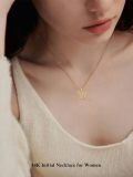 wholesale 14k Gold Initial X Script Letter Pendant Necklace With Moissanite For Women-0-1
