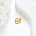 wholesale 14K Gold Heart Necklace - Simple Elegant Design, Perfect Gift for Any Occasion-0-5