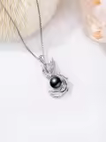 TOUPOP Sterling Silver Black Pearls Necklace Women's Jewelry Gifts-0-3
