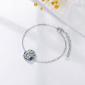 TOUPOP Sterling Silver Blue Crystal Tree Of Life W Initial Anklet Bracelet-0-4
