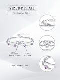 wholesale 925 Sterling Silver & Birthstone Crystal Heart Infinity Love Bracelet for Women - Adjustable Gift for Wife, Mom, Friend-0-5