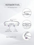 wholesale 925 Sterling Silver Purple Heart Crystal Infinity Bracelet For Women And Girls-0-5