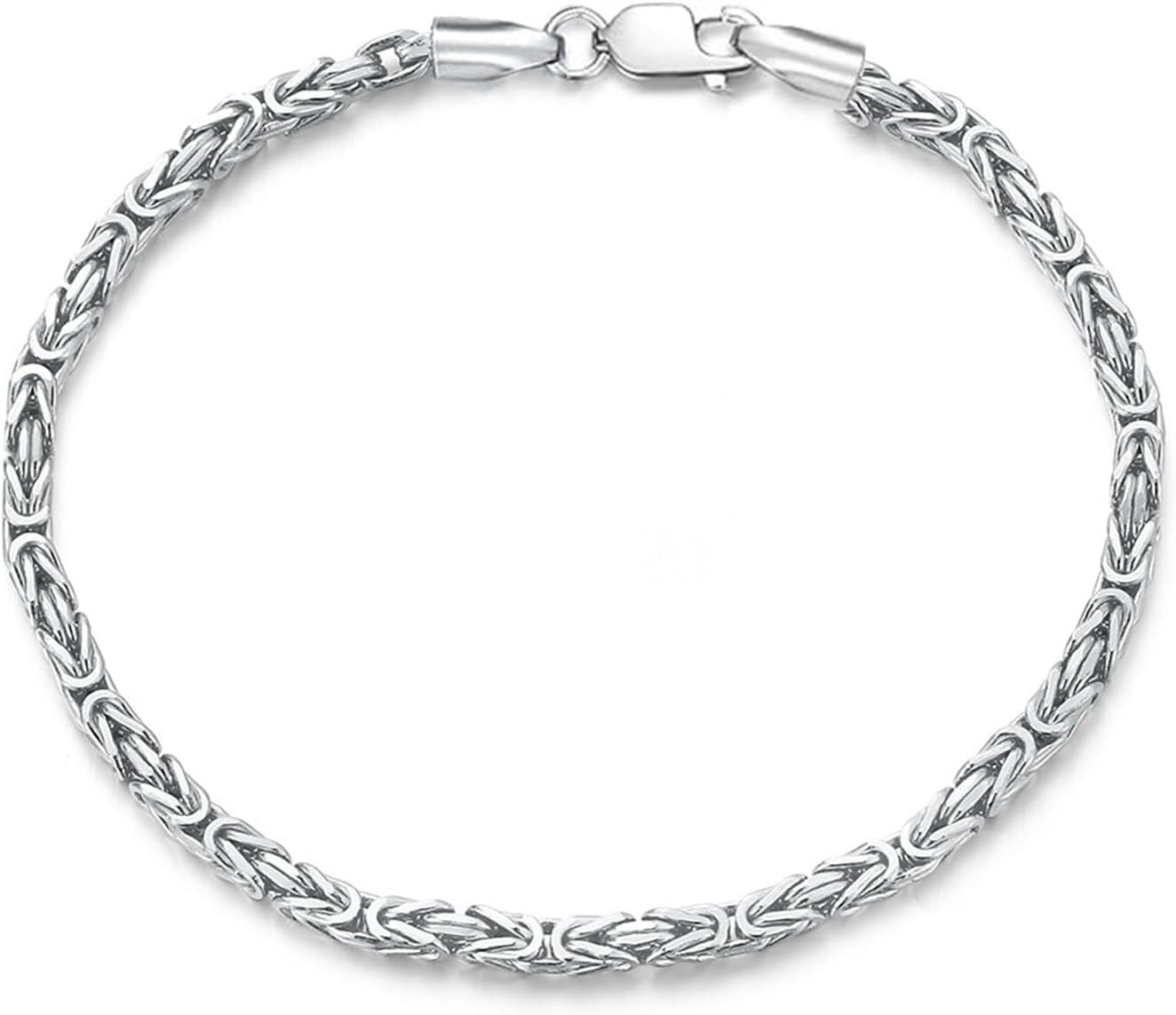 925 Sterling Silver Byzantine Chain Bracelet 2-4mm/3-5mm for Men/Women with Lobster Clasp - Made in Italy (Length: 7 / Widths Available)-0-0