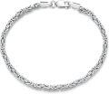 wholesale Sterling Silver Byzantine Chain Bracelet 2 4mm 3 5mm for Men Women Lobster Clasp Italy 6 5 8 -0-0