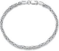 wholesale Sterling Silver Byzantine Chain Bracelet 2 4mm 3 5mm for Men Women Lobster Clasp Italy 6 5 8 -6.5 Inches 2.4MM