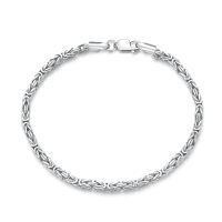 wholesale 925 Sterling Silver Braided Chain Bracelet Wholesale With Lobster Clasp-6.5 Inches 2.4MM