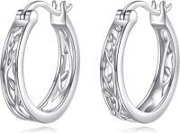 wholesale 925 Sterling Silver Hypoallergenic Small Hoop Sun Leaf Triangle Huggie Earrings for Women-Tree of Life-Tree of Life