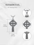 wholesale 925 Sterling Silver Celtic Knot Cross Pendant on 24+2 Chain - Mens Jewelry-0-1
