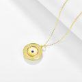wholesale 925 Sterling Silver Gold Compass Birthstone Necklace 24mm, 18-2 Inch Chain, Gift for Women-0-3