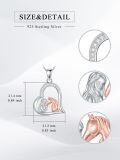 wholesale 925 Sterling Silver Horse and Girl in Heart Pendant Necklace for Women-0-4